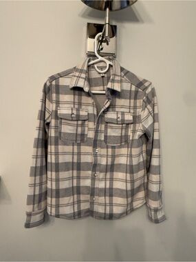 Crewcuts Gray & Cream Plaid Button-Down Shirt